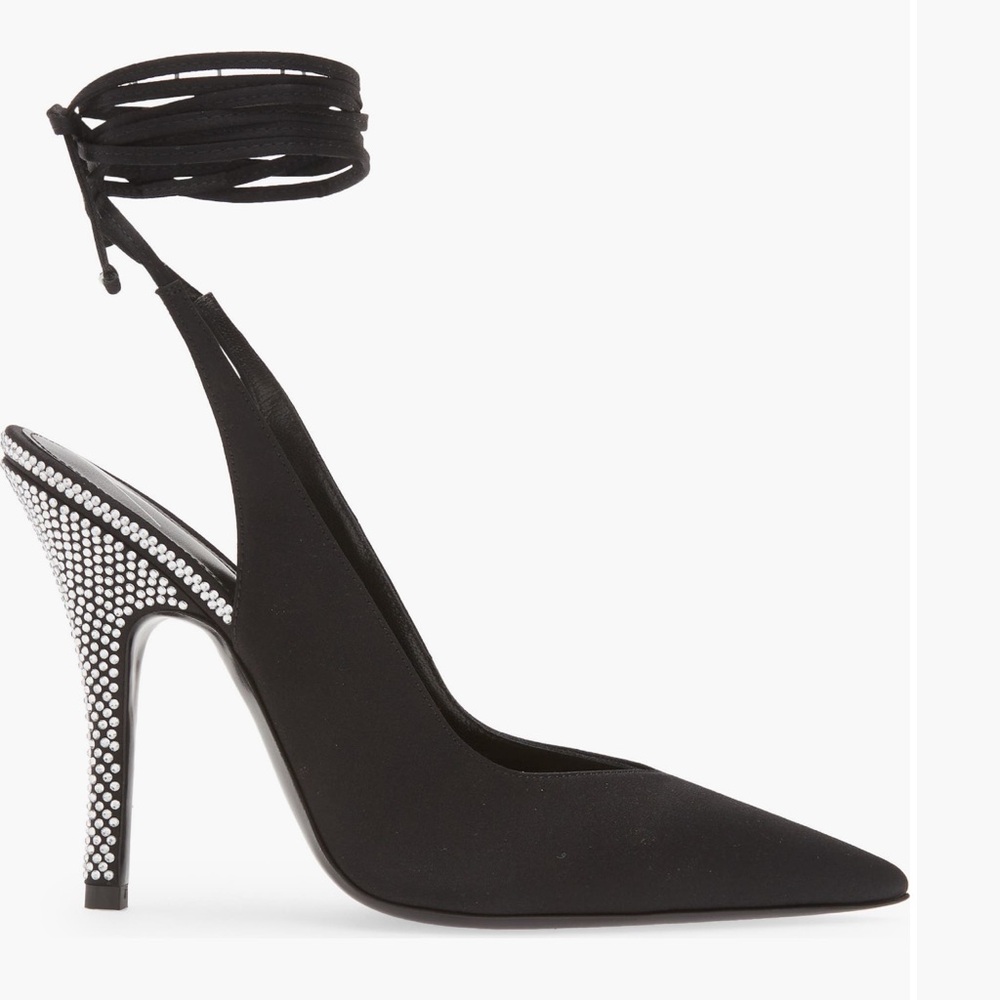 The Attico Ankle Tie Pointed Toe Slingback